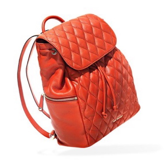 Vera Bradley Handbags - Vera Bradley Quilted Shoulder Red Leather Backpack